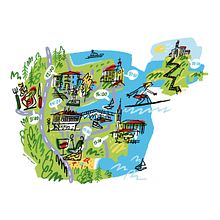 EL VIAJERO (El País) / Mapas. Un projet de Illustration traditionnelle de Del Hambre - 24.04.2023