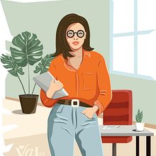 Time to work. Traditional illustration, Graphic Design, Vector Illustration, Digital Design, Digital Painting, and Digital Drawing project by Valentyna Adamenko - 04.25.2023