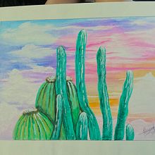 Evening cactus . Un proyecto de Ilustración tradicional de Alexandria Rodgers - 27.04.2023