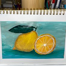 Lemons in oil paint. Un progetto di Pittura, Pittura ad olio e Sketchbook di Eileen - 02.04.2023
