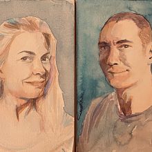 Mon projet du cours : Portrait artistique à l’aquarelle. Un projet de Beaux Arts, Peinture, Aquarelle , et Dessin de portrait de tatalapinkulta - 25.04.2022
