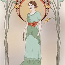 My project for course: Illustrated Portraits in Art Nouveau Style. Traditional illustration, Fine Arts, Digital Illustration, Portrait Drawing, Artistic Drawing, Digital Drawing, and Digital Painting project by steph_yates - 03.28.2023