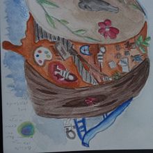 My project for course: Surreal Illustration with Watercolor and Ink. Traditional illustration, Fine Arts, Painting, Drawing, and Watercolor Painting project by gamegx16 - 04.29.2023