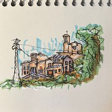 Il mio progetto del corso: Disegno architettonico espressivo con pennarelli colorati. Esboçado, Desenho, Ilustração arquitetônica, Sketchbook e Ilustração com tinta projeto de Francesco Amante - 29.04.2023