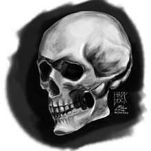 skull. Ilustração digital, e Pintura digital projeto de Laura Malara - 30.04.2023