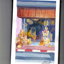 My project for course: Vibrant Urban Illustration with Gouache Paint. Un proyecto de Pintura, Bocetado, Ilustración arquitectónica y Pintura gouache de Atidthan Whai - 30.04.2023