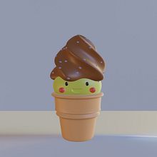 Cone Mochi Ice Cream. Un projet de Illustration traditionnelle, Conception de personnages 3D, Conception 3D , et Conception de personnages de Felicia Arietta - 29.04.2023