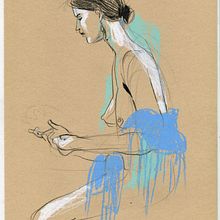 Life drawing sessions. Female figure. . Traditional illustration, Design, Fine Arts, Creativit, Drawing, Portrait Drawing, and Artistic Drawing project by Inma Serrano - 05.01.2023
