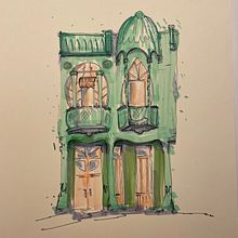 Mijn project van de cursus: Creëer expressieve architecturale schetsen met kleurstiften. Sketching, Drawing, Architectural Illustration, Sketchbook & Ink Illustration project by Gemma van der Horst - 05.01.2023