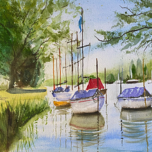 My project for course: Watercolor Techniques for Painting Seascapes. Un progetto di Pittura, Pittura ad acquerello e Illustrazione naturalistica di msdonsey - 02.05.2023