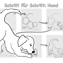 Tiere malen - Anleitungen für Grundschulkinder. Creating with Kids, and Traditional illustration project by Lea Peters - 03.17.2023