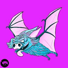 Neon Bat Graffiti - Sketch to final. Ilustração tradicional, Design, e Design de personagens projeto de Juan Manuel Sánchez Franco - 27.04.2023