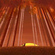Evening forest scene. Un proyecto de Ilustración tradicional de bambsketches - 29.04.2021