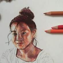 Ilustración con pastel y lápices de colores. Un proyecto de Ilustración tradicional, Bellas Artes, Dibujo a lápiz, Dibujo, Dibujo de Retrato, Dibujo realista y Dibujo artístico de indhira - 03.05.2023