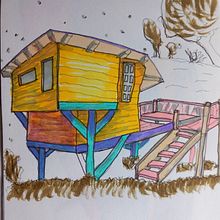 Mon projet du cours : Esquisses d'architecture expressives aux feutres de couleur Ein Projekt aus dem Bereich Skizzenentwurf, Zeichnung, Architektonische Illustration, Sketchbook und Illustration mit Tinte von Cécile Le Guen - 04.05.2023