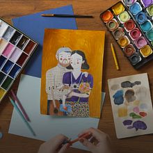 My project for course: Playful Illustration with Watercolor & Colored Pencils. Traditional illustration, Painting, Watercolor Painting, Portrait Drawing, and Colored Pencil Drawing project by Daria Solak - 05.04.2023