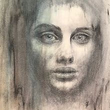 expressive charcoal portrait . Traditional illustration project by Joelle Green - 05.04.2023