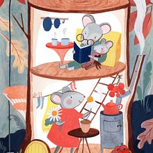 Mouse House. Traditional illustration, Children's Illustration, Children's Literature, and Gouache Painting project by Kelsey Garrity-Riley - 05.05.2023