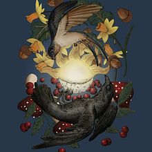 Life and Death as Birds and Flora. Traditional illustration, Drawing, Digital Illustration, Realistic Drawing, Digital Painting, and Naturalistic Illustration project by Amy Pattie - 04.30.2023