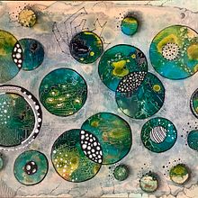 Intuitive galaxy painting using ink and water on gessoed watercolor paper. Added embellishments with fine liner pens.. Artes plásticas, Desenho artístico, e Multimídia projeto de Sally Van Nuys - 05.04.2023