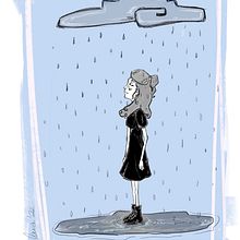 How you see under the rain…. Traditional illustration, Drawing, and Digital Illustration project by Laia Sallent - 05.06.2023