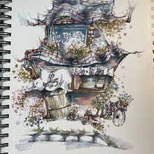 Mein Abschlussprojekt für den Kurs: Expressive Architekturskizzen mit Markern. Sketching, Drawing, Architectural Illustration, Sketchbook & Ink Illustration project by millis_season - 04.13.2023