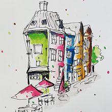 My project for course: Expressive Architectural Sketching with Colored Markers. Sketching, Drawing, Architectural Illustration, Sketchbook & Ink Illustration project by jasonshields - 05.07.2023