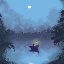 Lake elf. Traditional illustration, and Digital Illustration project by kingaa_osinskaa - 02.21.2023