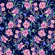Magnolias and pearls. Projekt z dziedziny Trad, c, jna ilustracja, Pattern design, R, sunek ołówkiem,  R, sunek, R i sunek botaniczn użytkownika Joanna Wawruch - 10.05.2023
