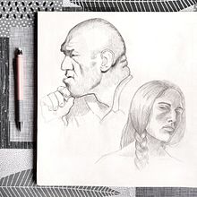 Final Project from the course: 'Portrait Sketchbooking: Explore the Human Face'. Esboçado, Desenho, Desenho de retrato, e Sketchbook projeto de Els - 10.05.2023