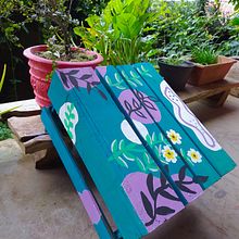 Meu projeto do curso: Pintura decorativa em móveis com tinta acrílica. DIY, Woodworking, Decorative Painting, Furniture Restoration, Upc, and cling project by Angel Benício - 05.10.2023