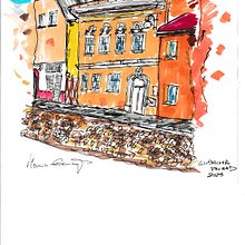 Mój projekt z kursu: Rysunek architektoniczny: kolor i artystyczna ekspresja. Esboçado, Ilustração arquitetônica, e Sketchbook projeto de Marcin Gancarczyk - 11.05.2023