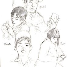 Uno al día: personas, comidas, objetos. Traditional illustration, Design, Pencil Drawing, and Drawing project by Fae Saturno Ávila Vásquez - 05.12.2023