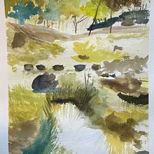 Mon projet du cours : Paysages naturels à l’aquarelle. Un projet de Beaux Arts, Peinture , et Aquarelle de Marie-Christine LONDON - 12.05.2023