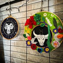 Double tambour grâce au cours de Srta Lylo. Embroider project by Christine Belin-Munier - 05.13.2023