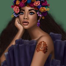 Floral girl portrait. Un proyecto de Ilustración tradicional de Yosdaly Ruiz - 13.05.2023