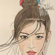 Portrait from Trip to Japan. Practice all lessons learned in the course with Sol Barrios.. Watercolor Painting project by Ingrid - 05.13.2023
