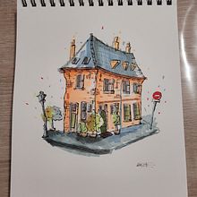 Mon projet du cours : Esquisses d'architecture expressives aux feutres de couleur. Sketching, Drawing, Architectural Illustration, Sketchbook & Ink Illustration project by Manon Winter - 05.13.2023