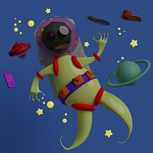 Mi proyecto del curso: Creación de personajes en 3D con Blender. Un progetto di 3D, Character design, Modellazione 3D, Character design 3D e Progettazione 3D di Miguel Bruno - 14.05.2023