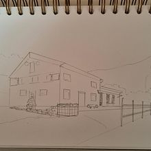 My project for course: Architectural Sketching with Watercolor and Ink. Un proyecto de Bocetado, Dibujo, Pintura a la acuarela, Ilustración arquitectónica, Sketchbook e Ilustración con tinta de Melinda Collavo - 18.05.2023