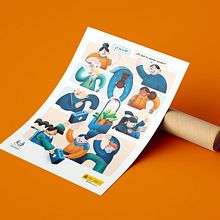 Diseño de cartel y folleto para COCEMFE. Un progetto di Design di poster , Illustrazione tradizionale, Design editoriale e Graphic design di Hoy es el día - 15.05.2023