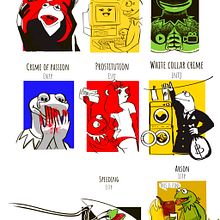 Kermit commits Crimes. Un proyecto de Diseño de tatuajes, Ilustración tradicional, Diseño gráfico y Diseño interactivo de Lara May - 15.05.2023
