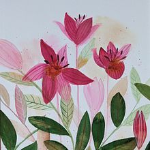 Tulips. Un projet de Illustration traditionnelle, Peinture, Aquarelle et Illustration botanique de Annick Cottom - 15.05.2023