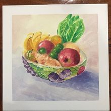 Bowl of fruits & veggies. Un proyecto de Pintura gouache de ellen_ - 15.05.2023