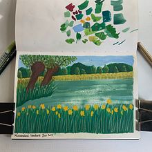 Mein Abschlussprojekt für den Kurs: Reiseskizzenbuch-Illustration mit Gouache. Painting, Drawing, Sketchbook, and Gouache Painting project by Anke Weber - 05.15.2023
