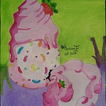 Strawberry shortcake . Ilustrație tradițională, Arte și meșteșuguri, Schițe, Desen în creion, Desen, Pictură în acuarelă, Ilustrație pentru copii și Desen în creion colorat de Nancy Arroyo - 05.17.2023