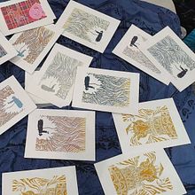 Lino printing. Printing, and Textile Printing project by Hazel - 05.17.2023