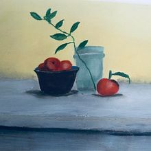 La mesa. Een project van  Olieverfschilderij van Josefina Quiceno Gutierrez - 18.05.2023