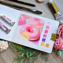 My project for course: Gouache Painting: Create Vibrant Works of Art. Projekt z dziedziny  Sztuki piękne,  Malarstwo, Teoria barw i Malowanie gwaszami użytkownika laurennnnnnn - 15.05.2023
