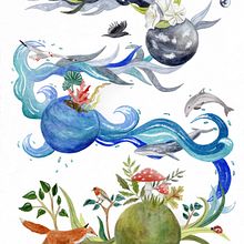 My project for course: Watercolor Techniques for Dreamlike Illustrations. Un proyecto de Ilustración tradicional, Dibujo, Pintura a la acuarela e Ilustración editorial de Diana Poell - 19.05.2023
